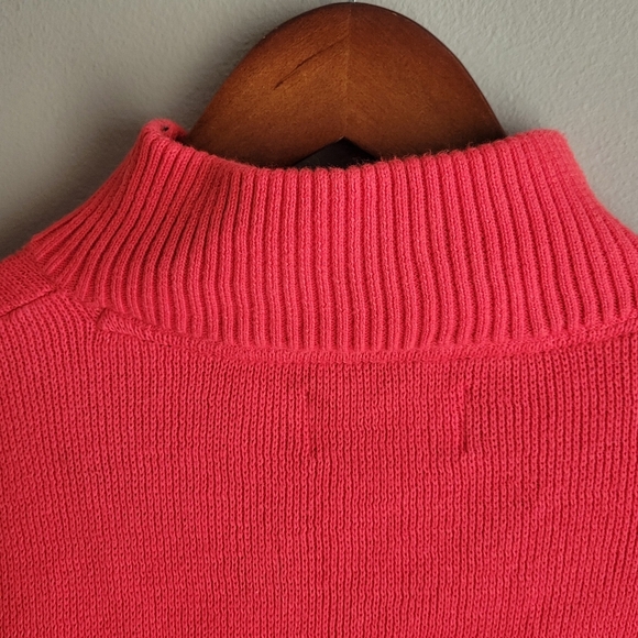 PINK Victoria's Secret Women's Sweater 1/4 Zip Coral Colod Size S/P Long Sleeve - Picture 10 of 11